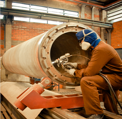 imagem de uma peneira rotativa industrial